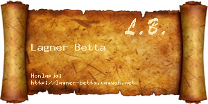 Lagner Betta névjegykártya